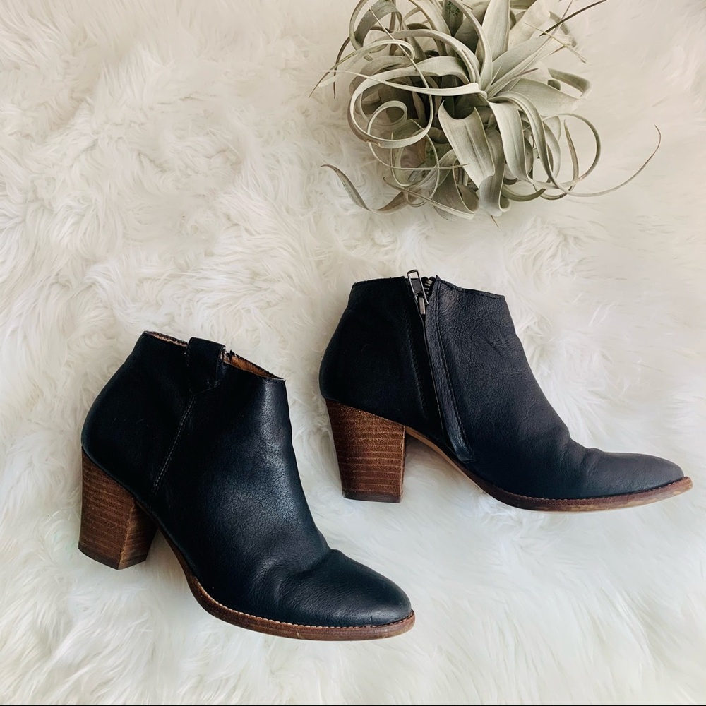 Madewell Black Billie Leather Booties size 6.5